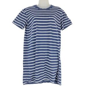 Madewell Blue & White Stripe Skater T-shirt Dress Sz S